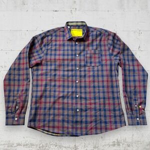 DESCENDANT OF THIEVES Men's Plaid Long Sleeve Button Front Shirt Ltd Edition XL